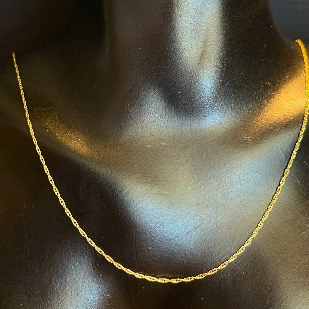 Sterling silver gold plated chain rope necklace